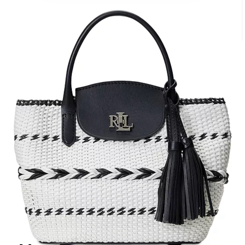 LAUREN RALPH LAUREN
Perri Geo-Motif Woven Leather Large Tote